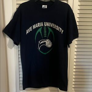 Gildan Navy Unisex Size Small Ave Maria University Football Tee Shirt
